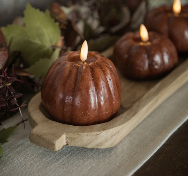 Bronze 3D Flame Pumpkin Candle