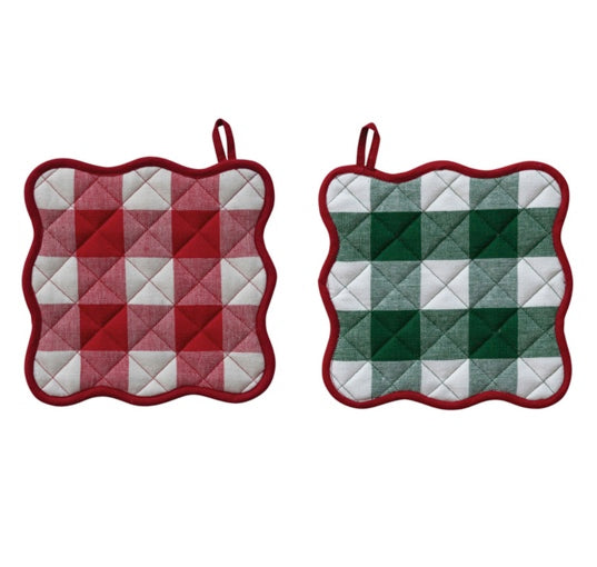 Buffalo Check Cotton Scalloped Pot Holder