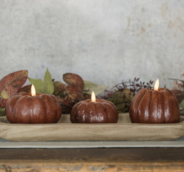 Bronze 3D Flame Pumpkin Candle