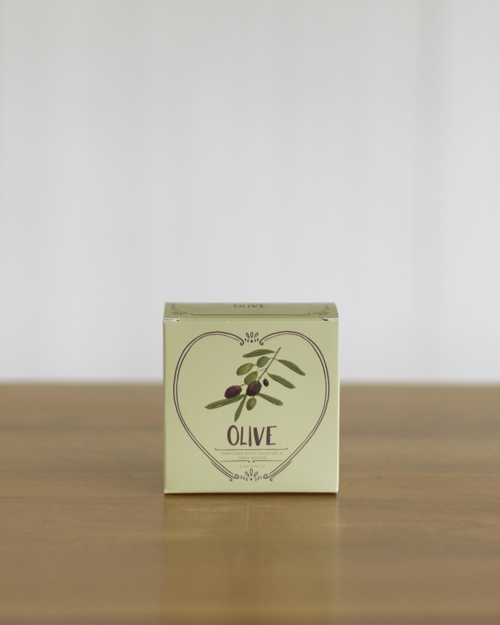 Olive Scented Olive Oil & Shea Butter Triple Milled Heart Shaped Bar Soap