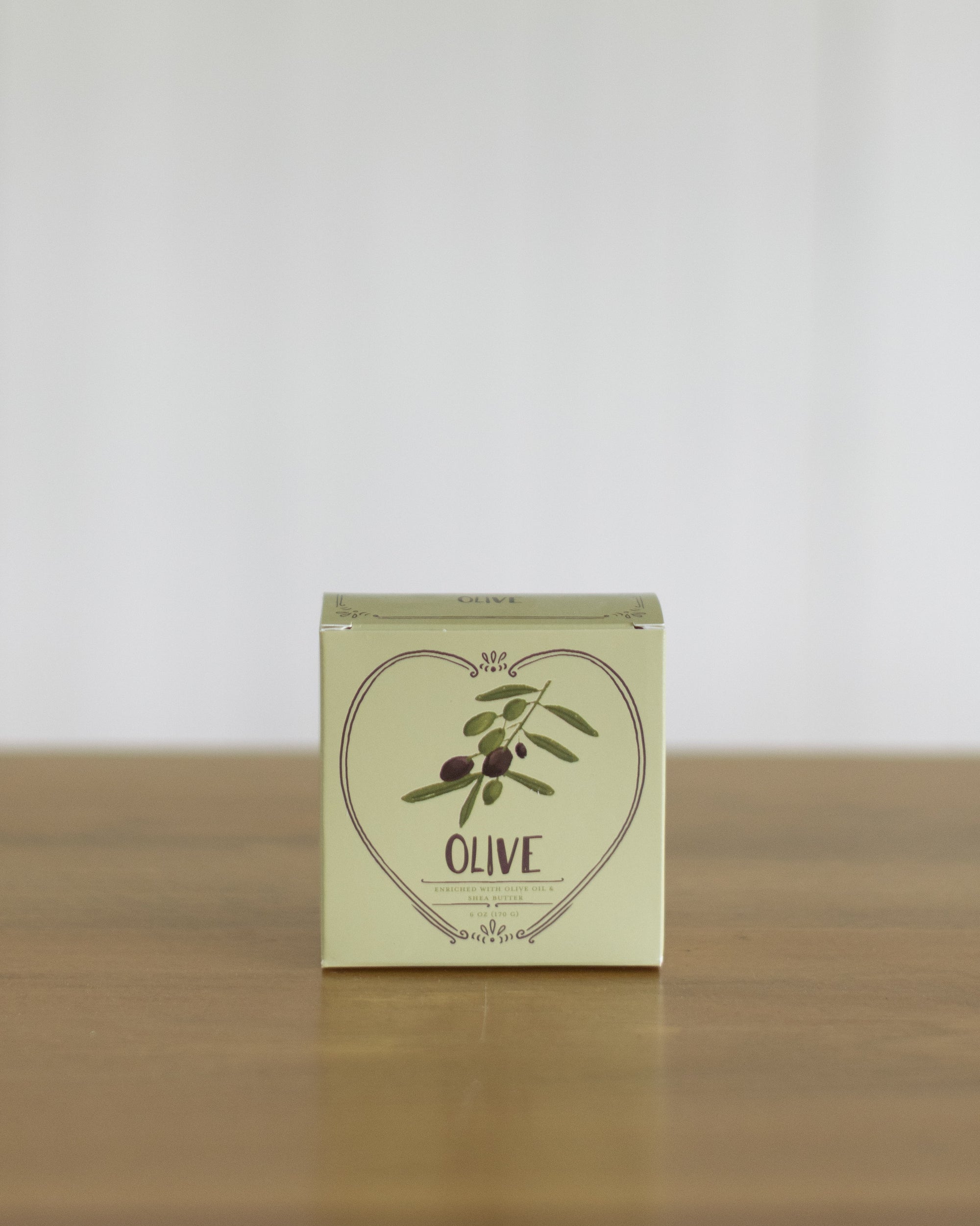 Olive Scented Olive Oil &amp; Shea Butter Triple Milled Heart Shaped Bar Soap