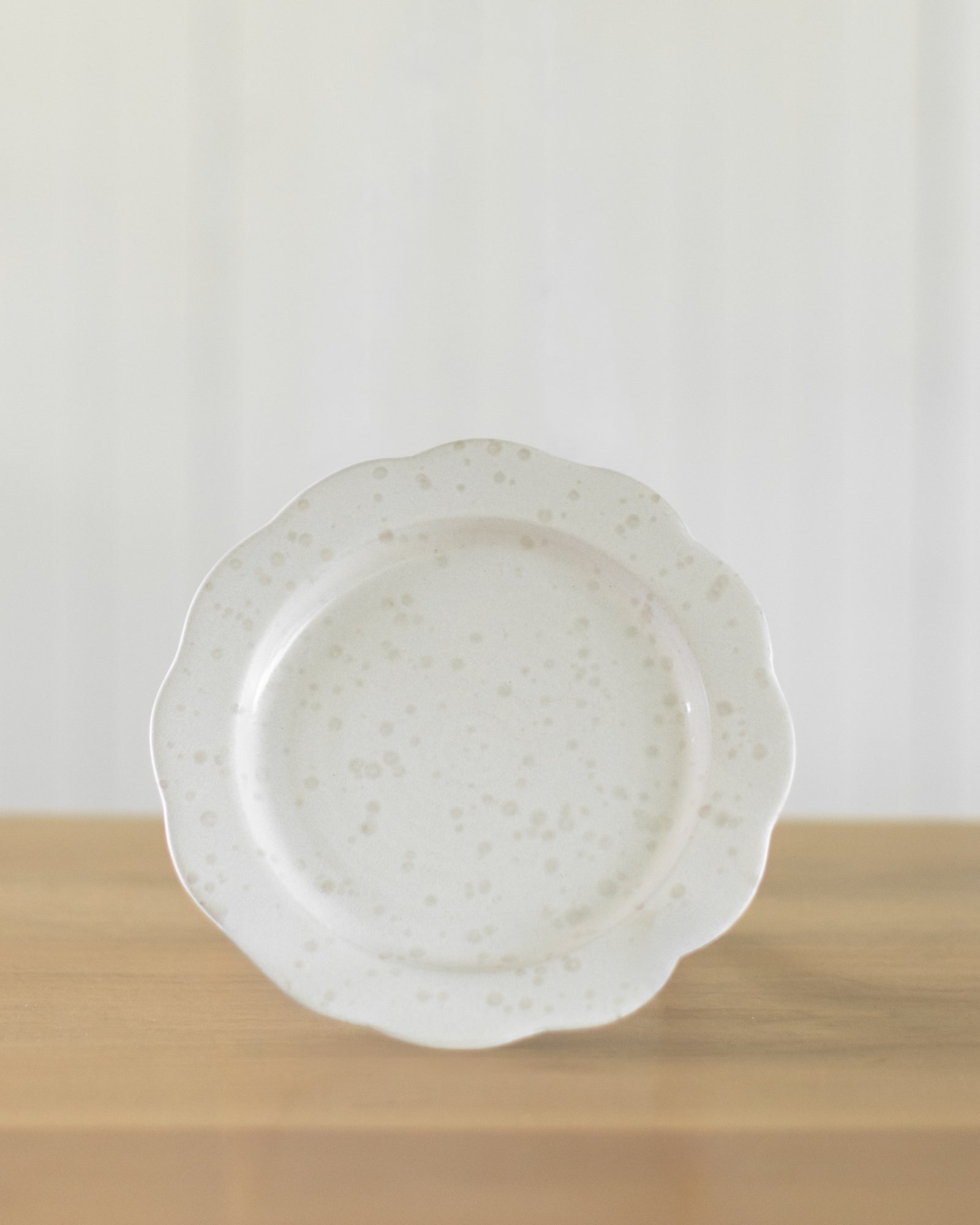 White Speckled Scalloped Plate
