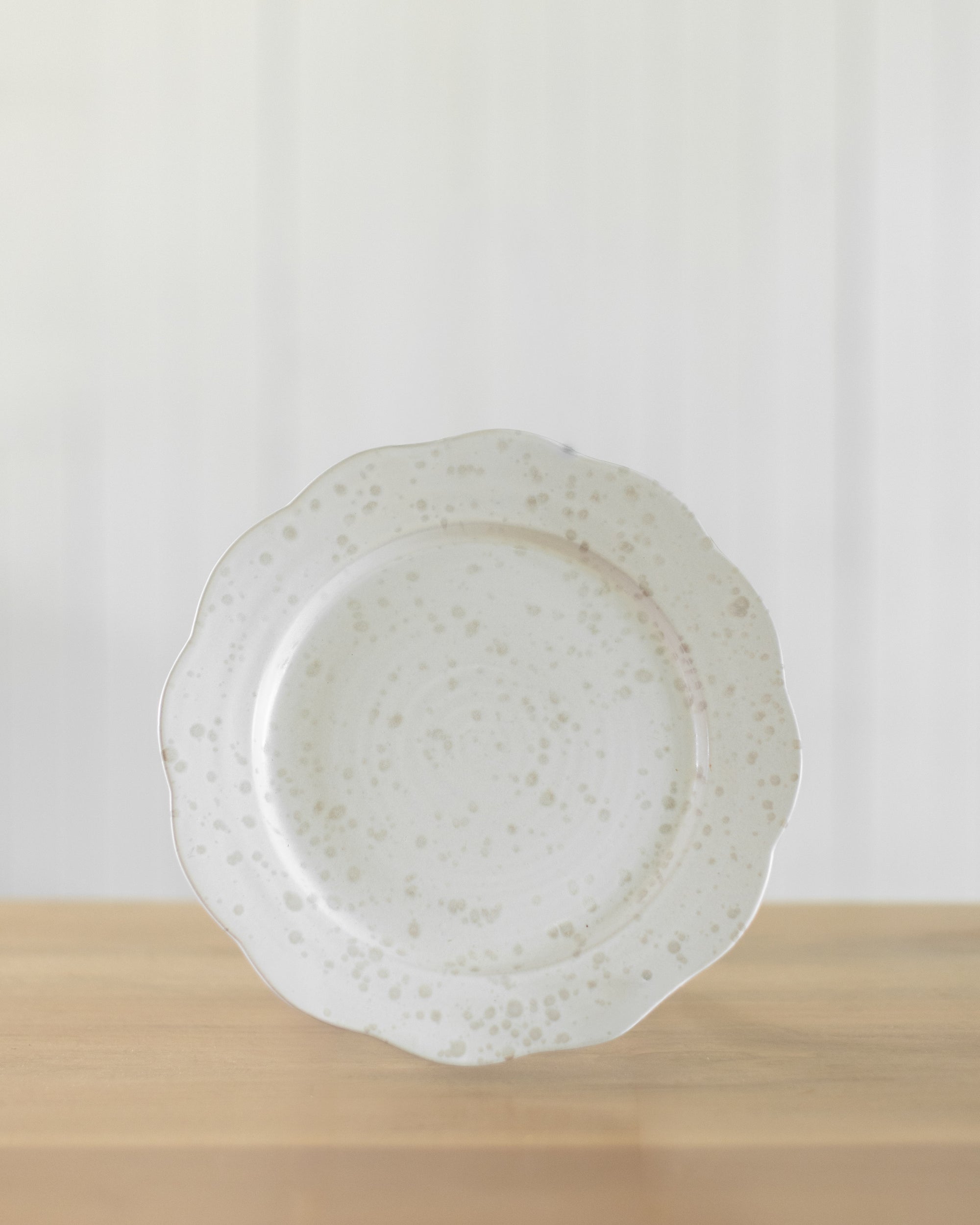 White Speckled Scalloped Plate