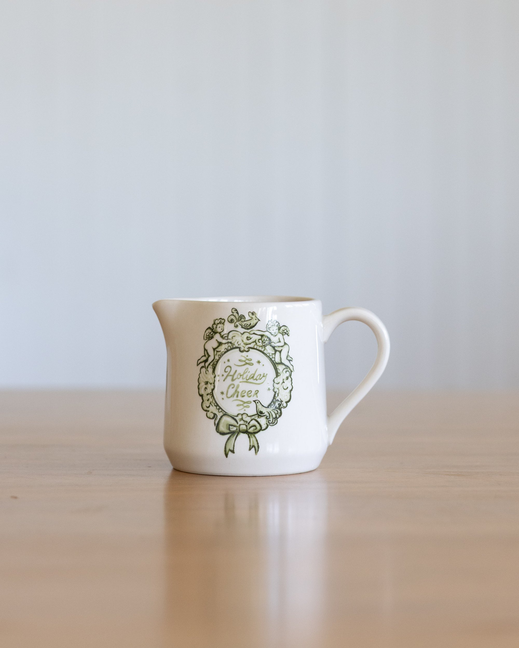 14 oz. Creamer with Holiday Design "Holiday Cheer"