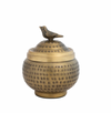 Hammered Brass Bird Container