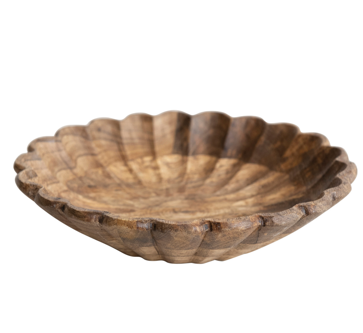 Scalloped Wooden Bowl