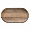 Wooden Tray with Gold Finish Beads