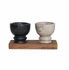 Mango Wood Tray with Marble Bowls