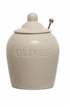 Stoneware Olive Jar with Spoon