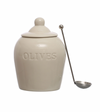 Stoneware Olive Jar with Spoon