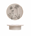 Floral Stoneware Pedestal