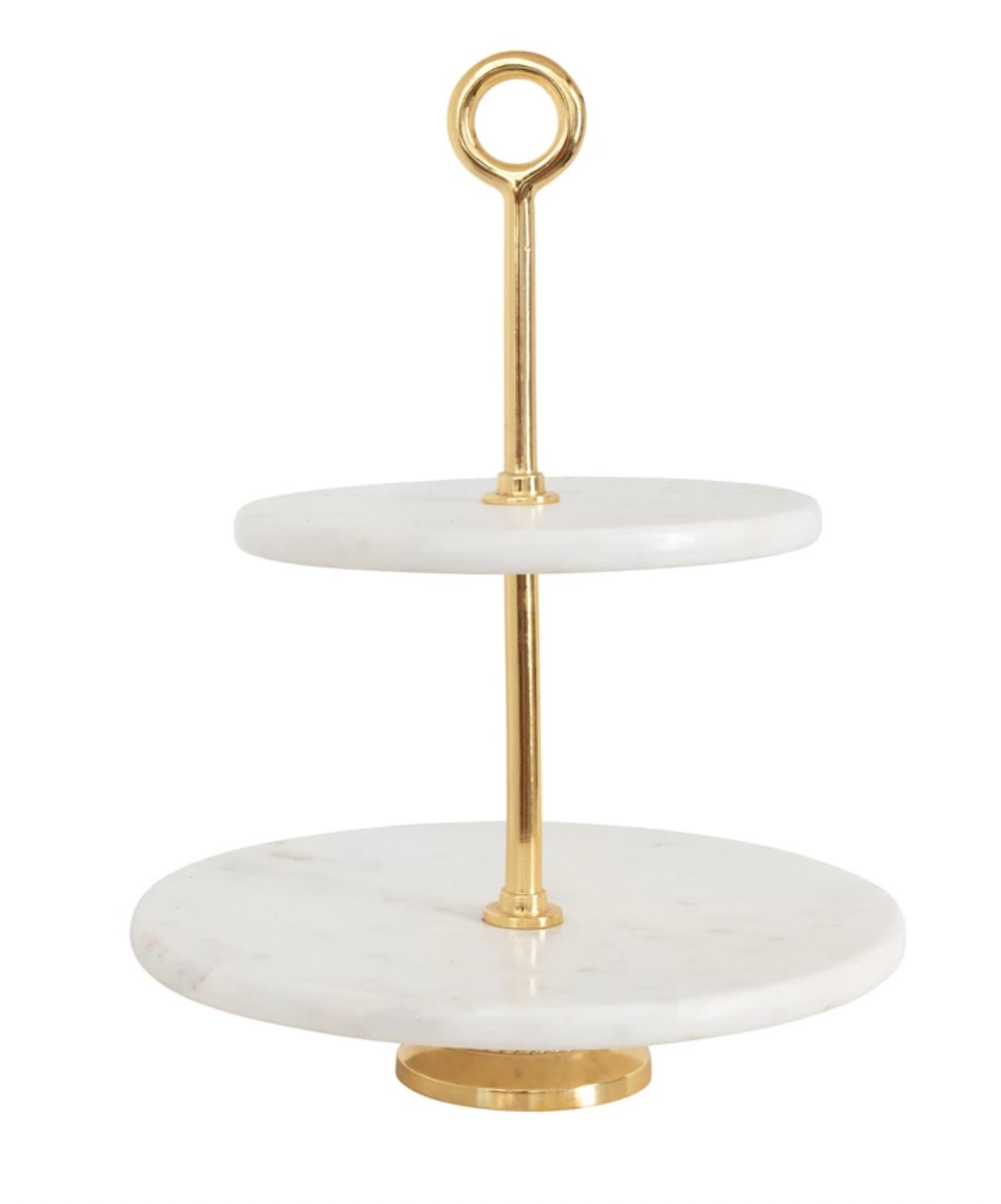 Marble and Brass Two Tier Stand