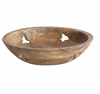 Mango Wood Bowl with Star Cut-Outs