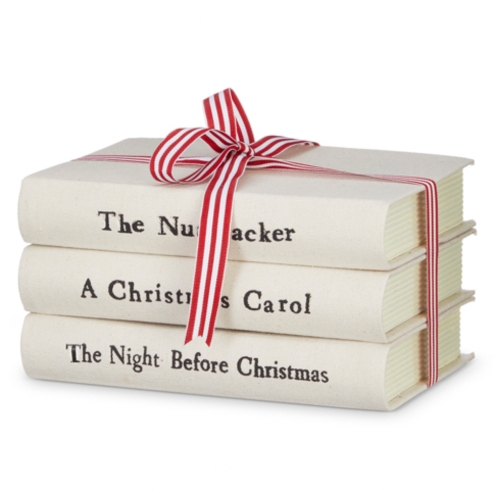 Cream Stacked Christmas Books