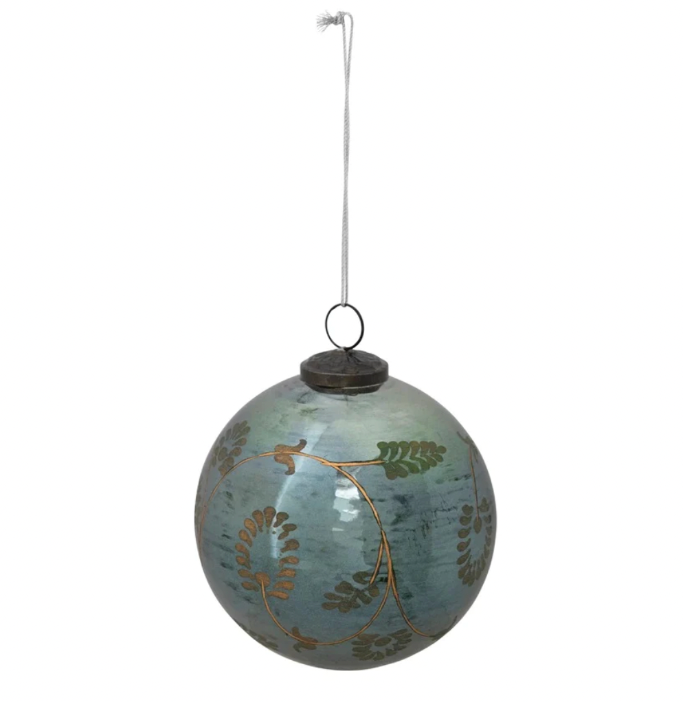 Etched Mercury Glass Ball