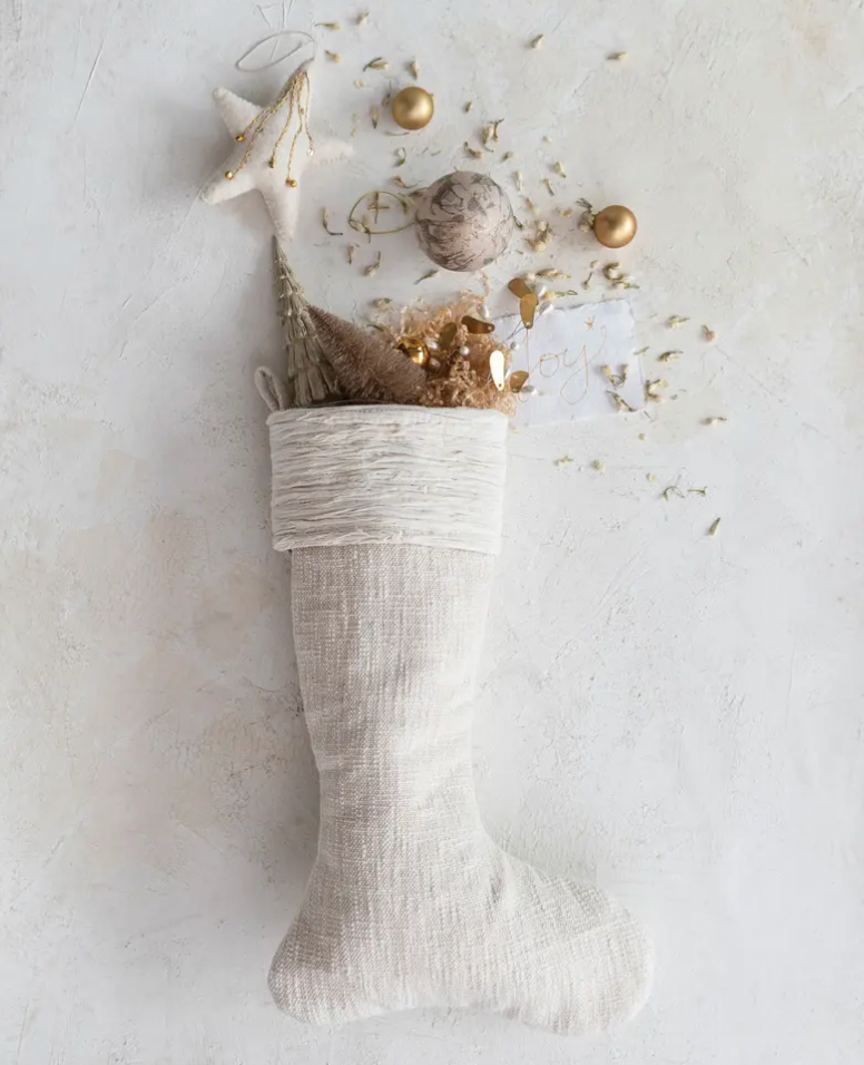 Cotton Stocking with Voile Cuff