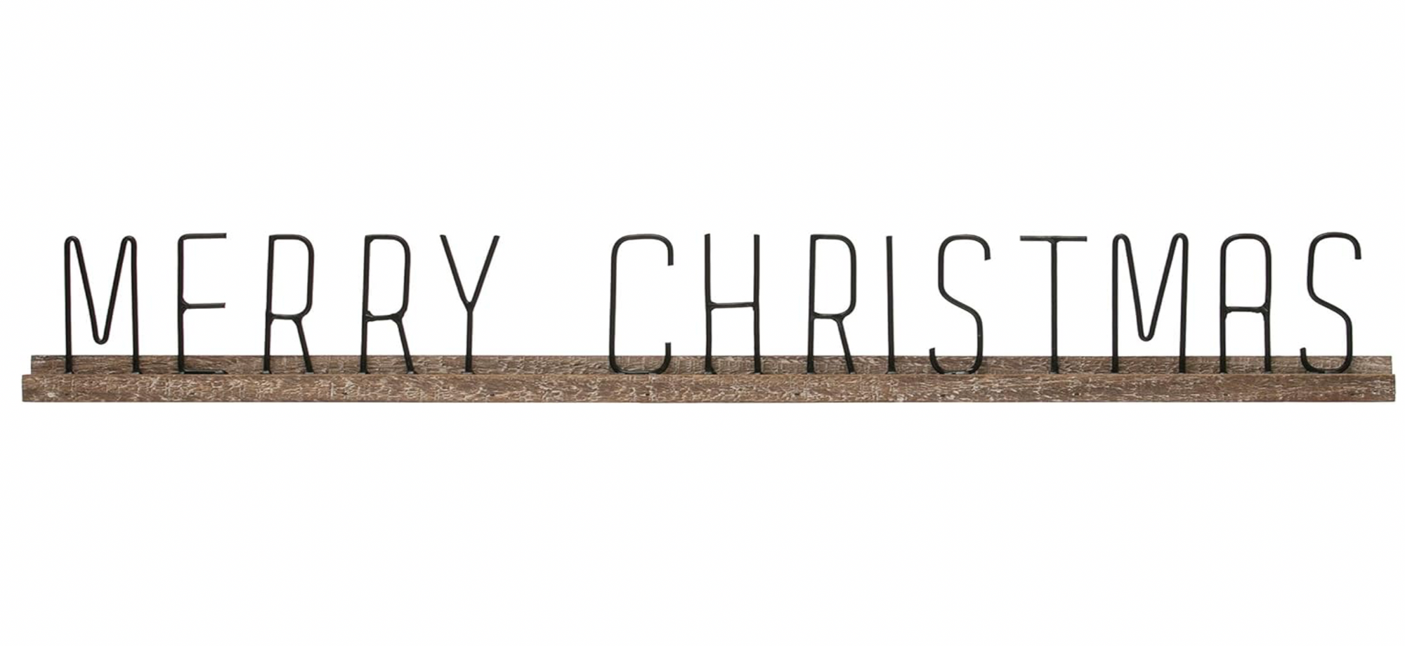 Metal and Wood Merry Christmas Sign
