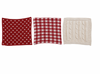 Cotton Knit Dish Cloths with Patterns, Set of 3 in Cotton Bag