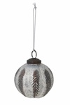 Mercury Glass Ball Ornament with Etched Copper Pattern