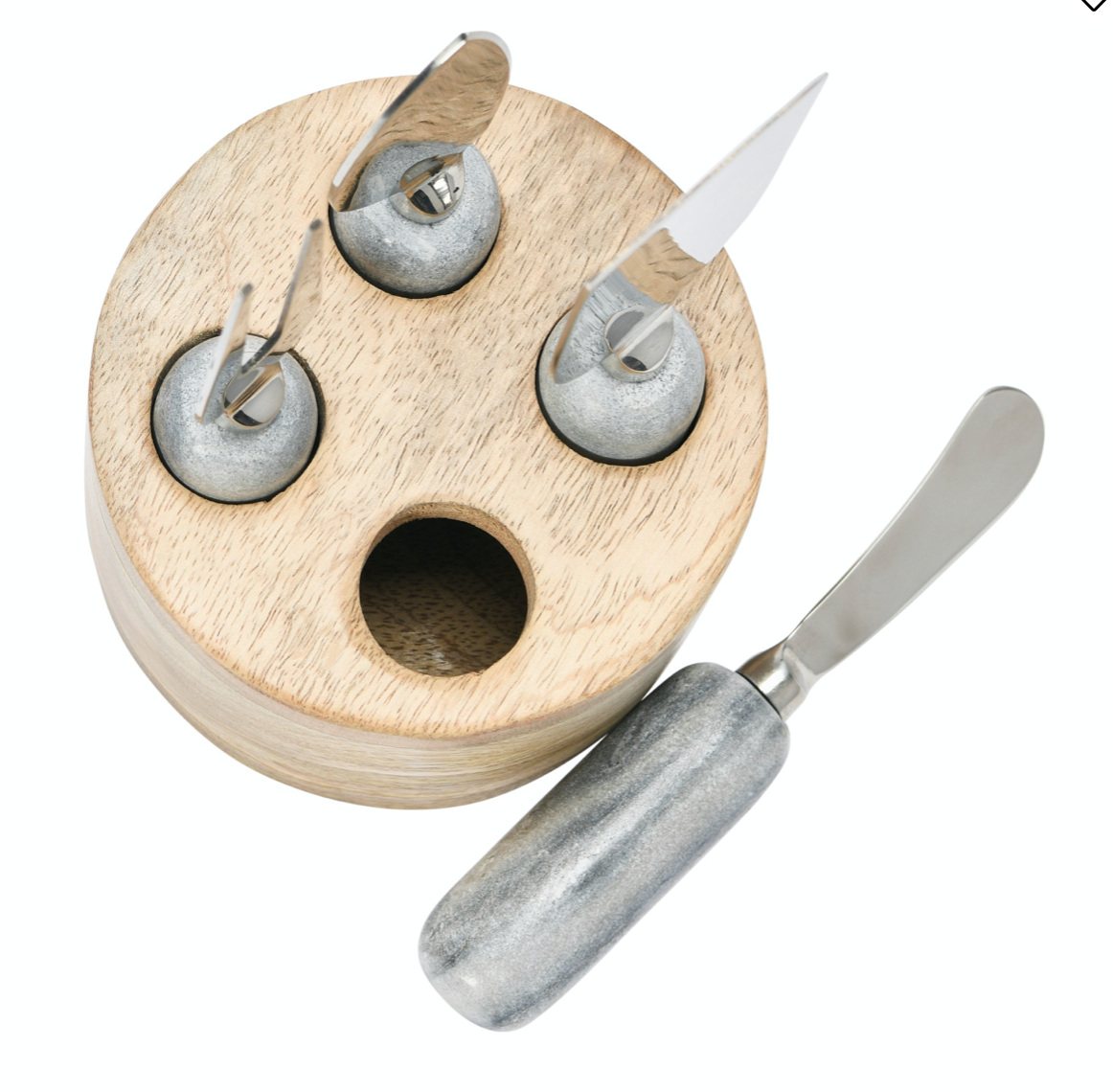 Cheese Server with Wood Stand