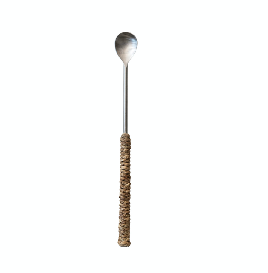 Cocktail Spoon with Seagrass Handle