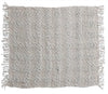 Woven Cotton Blend Throw With Fringe