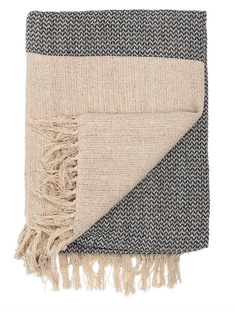 Knit Throw With Fringe