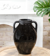Glossy Black Handled Vase