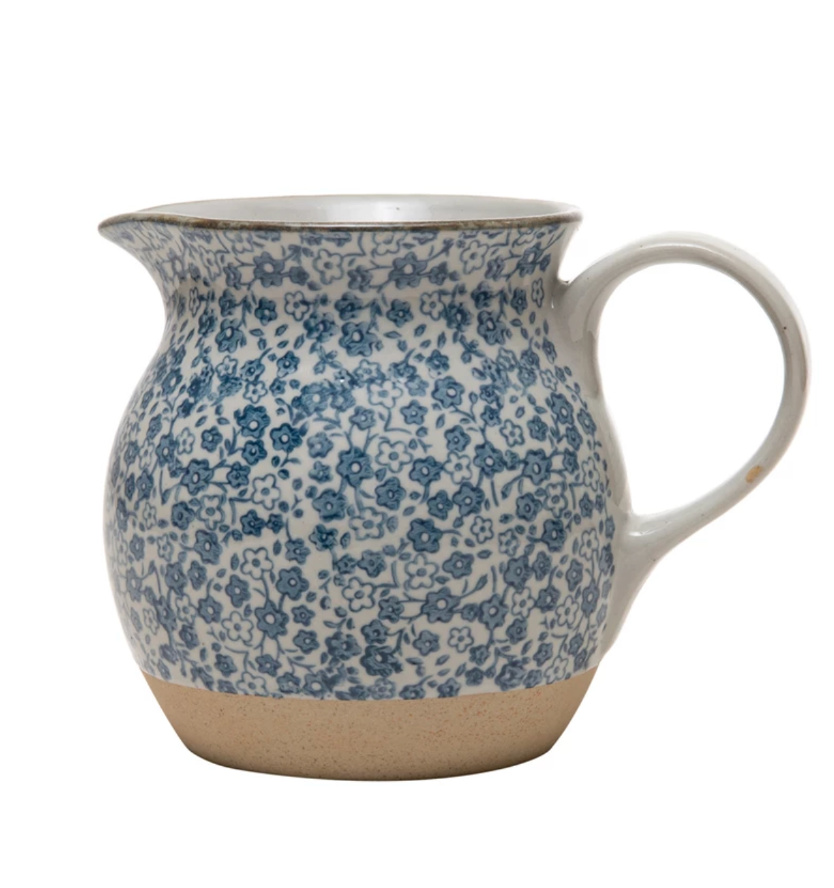 Stoneware Floral Pitcher