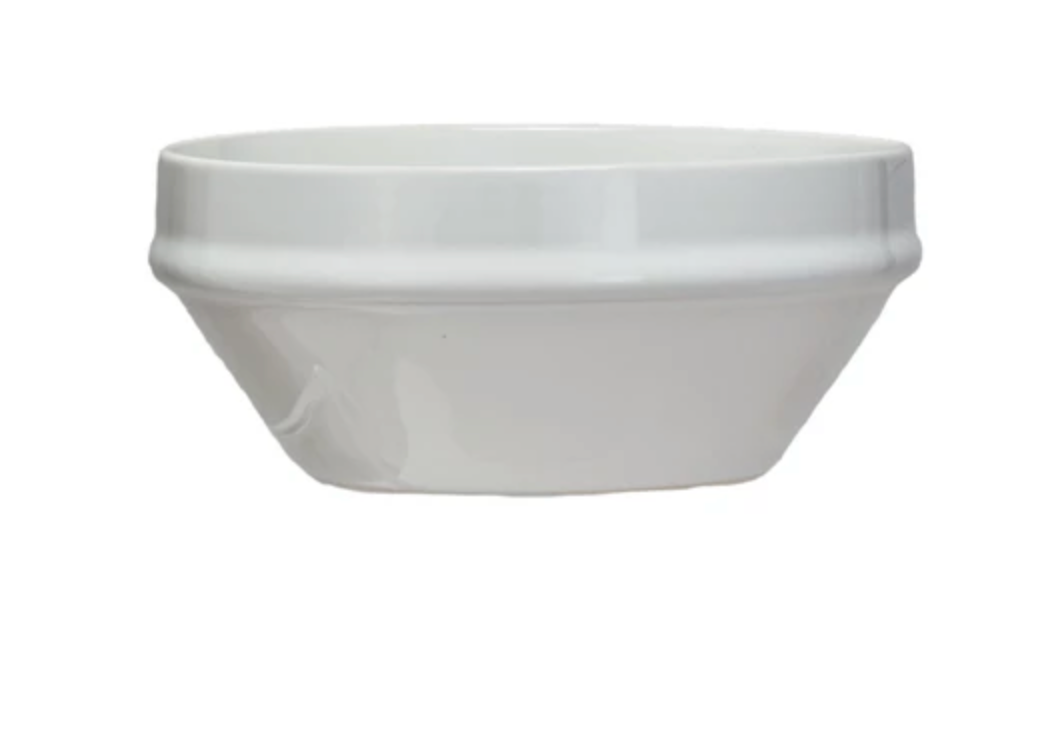 Antique White Stoneware Bowl