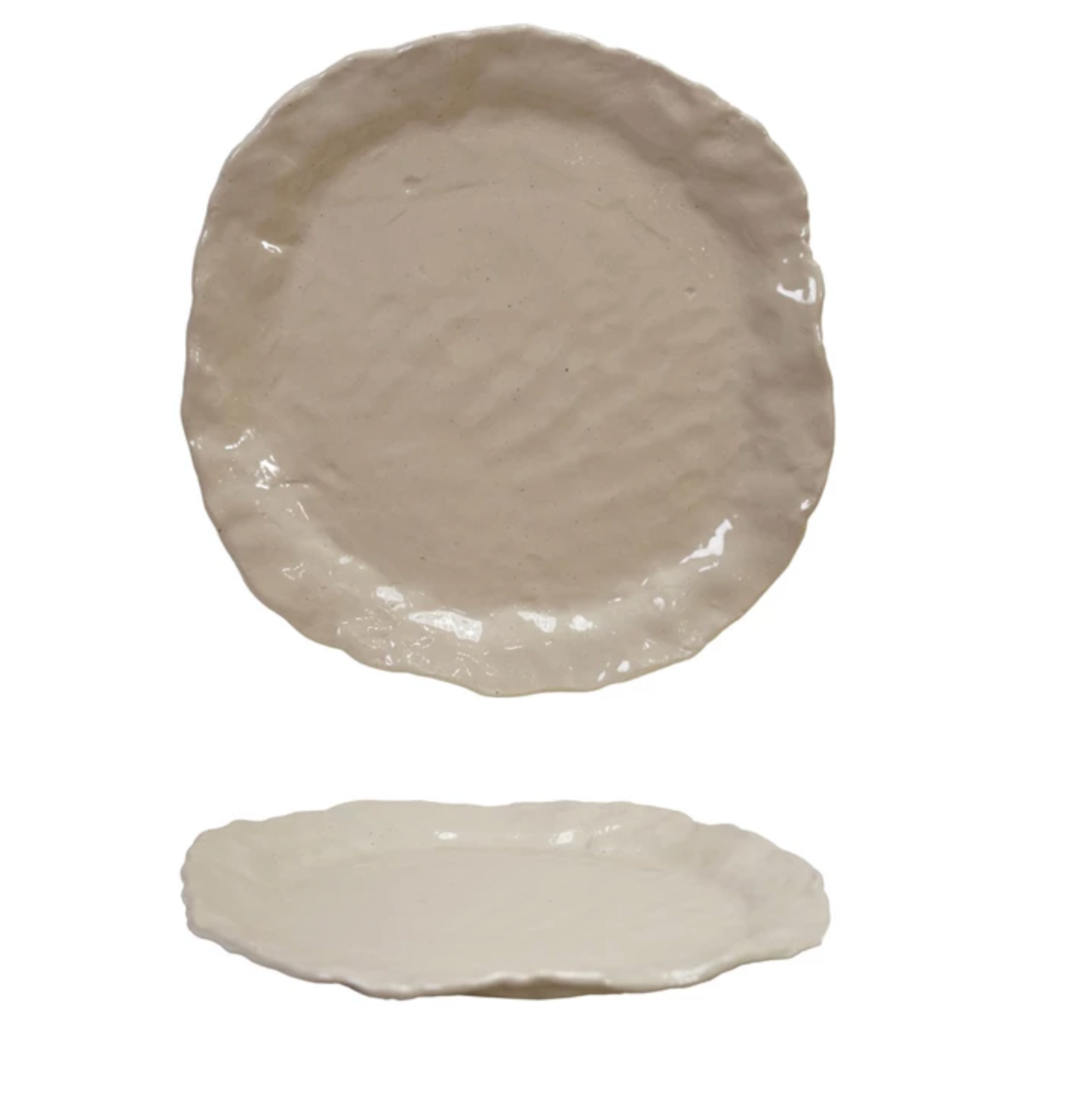 Ruffled Stoneware Plate