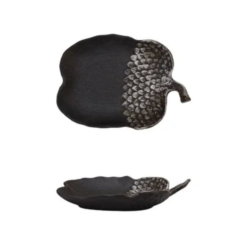 Stoneware Acorn Platter Brown