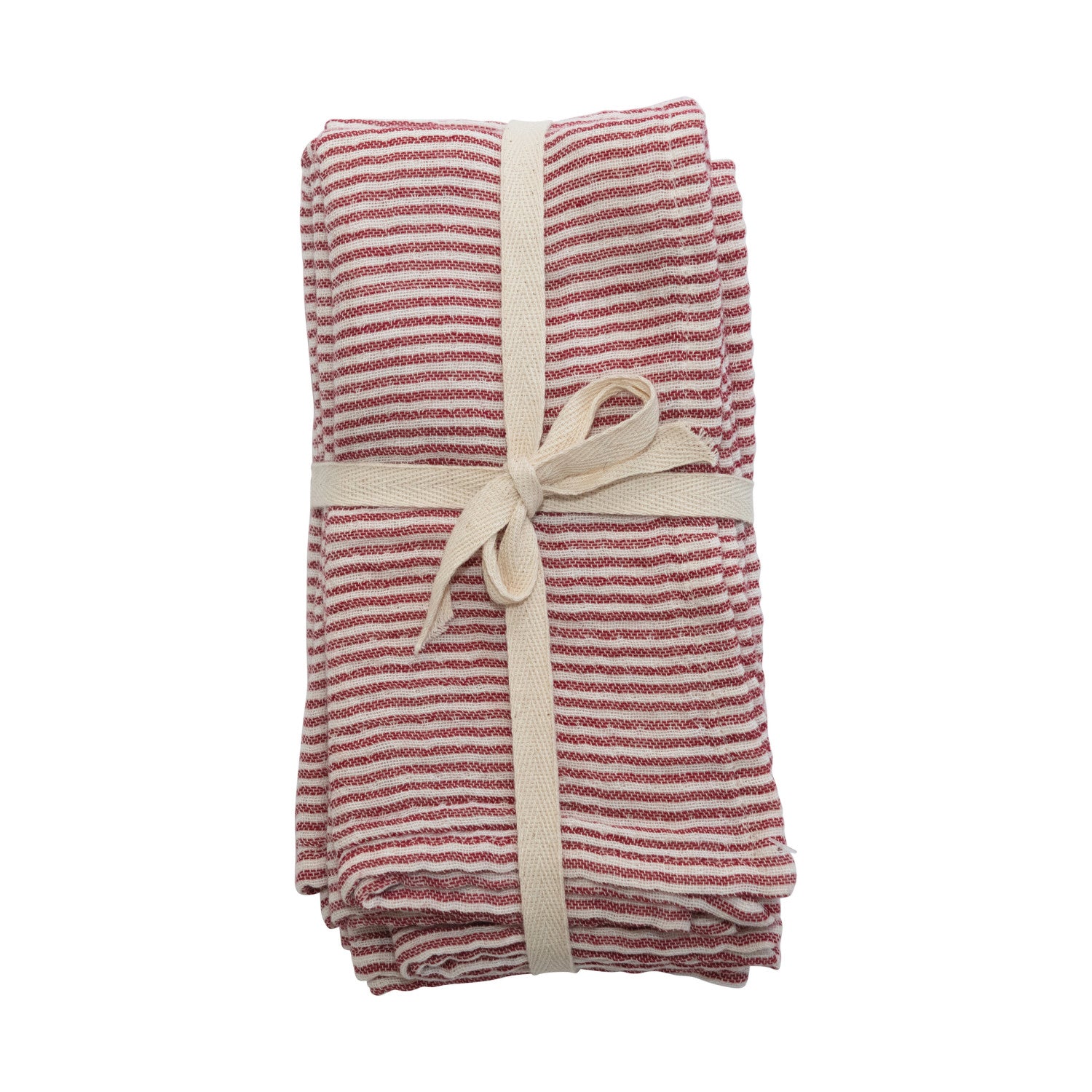 Red Striped Napkin Set