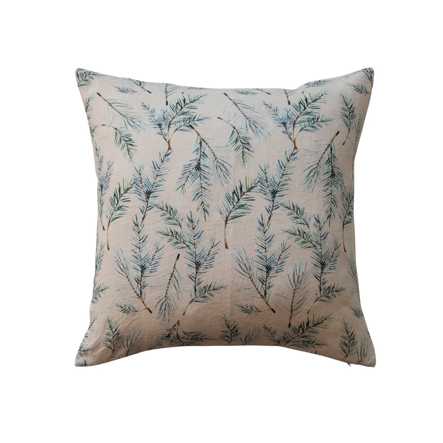 Botanical Holiday Linen Pillow