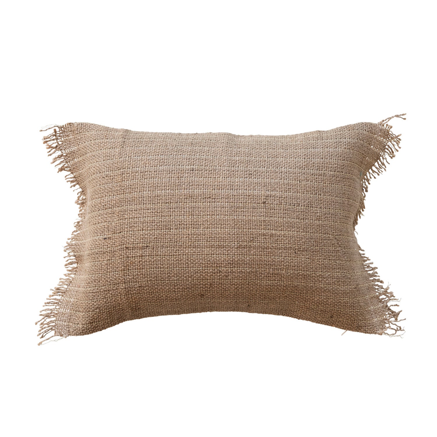 Woven Jute Lumbar with Gold Thread