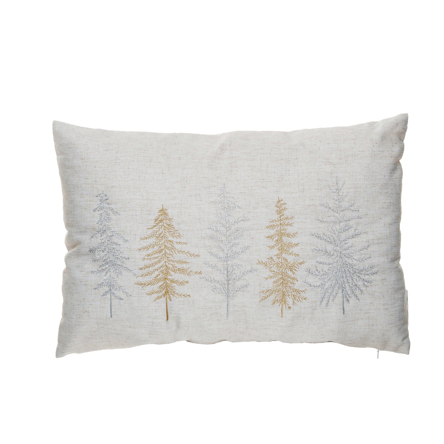 Embroidered Tree Lumbar Pillow