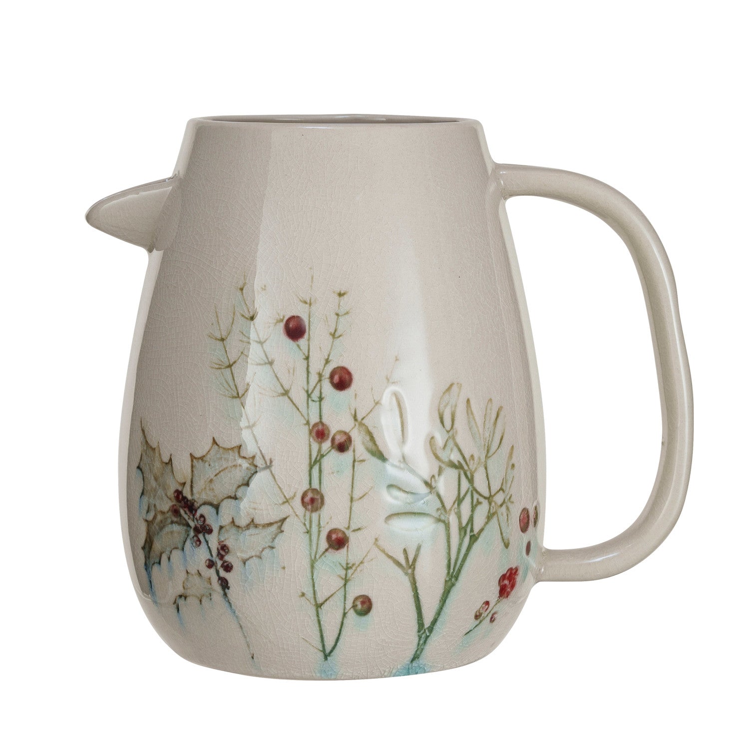 Debossed Seasonal Stoneware Pitcher
