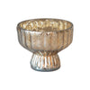 Mercury Glass Pleated Footed Candle Holder