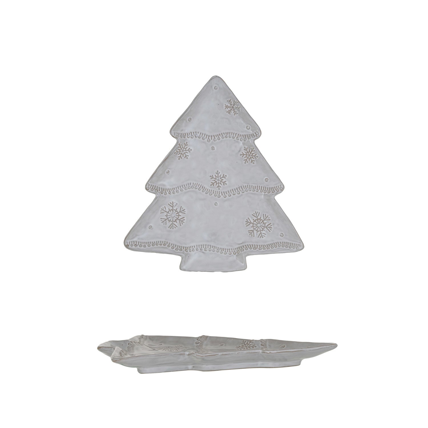 Stoneware Tree Shaped Plate
