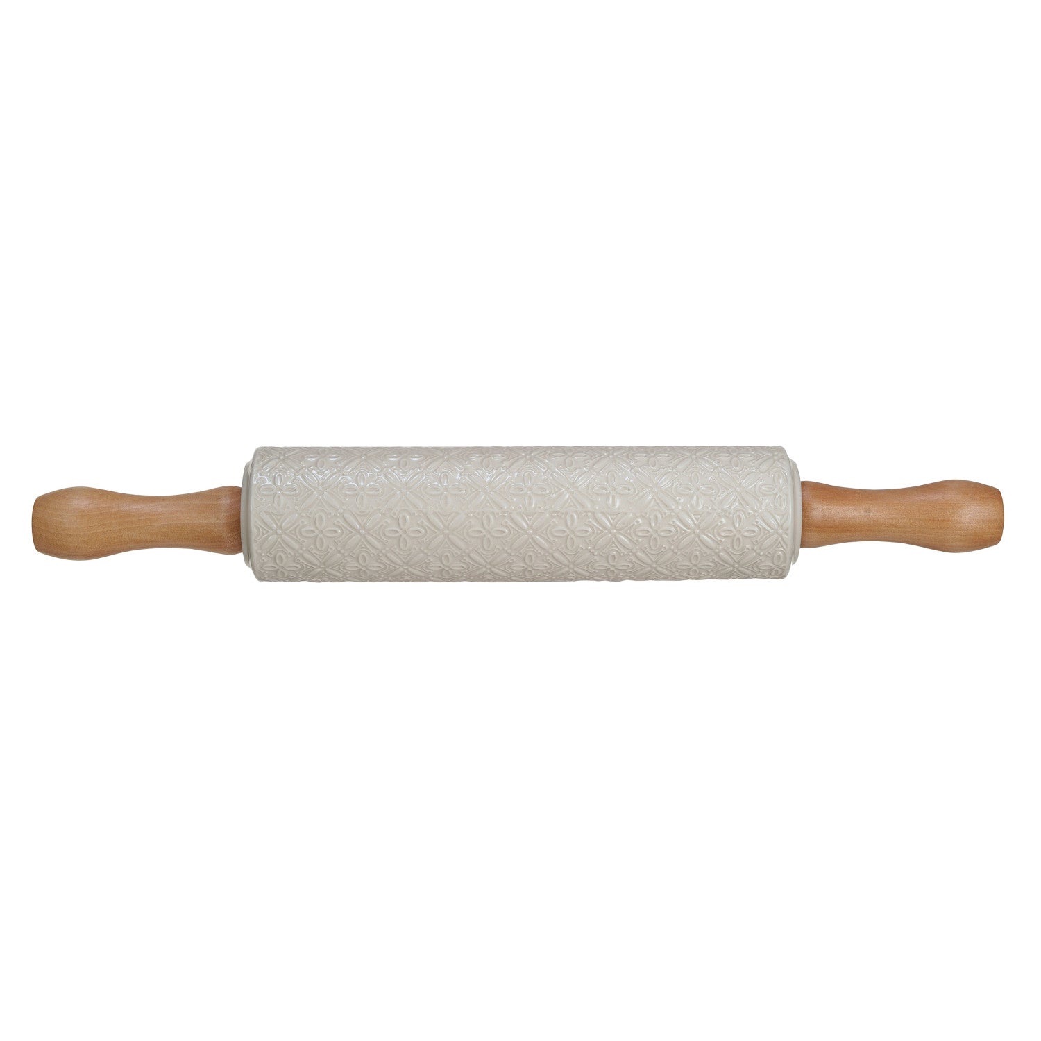 Embossed Holiday Stoneware Rolling Pin