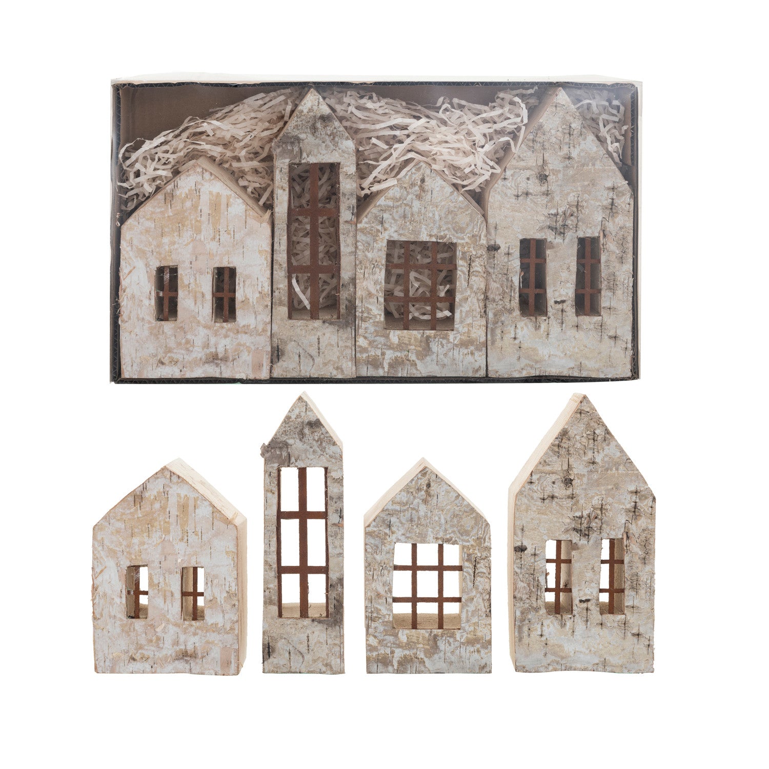 Boxed Birch Wood Houses