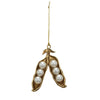 Brass &amp; Faux Pearl Pea Pod Ornament