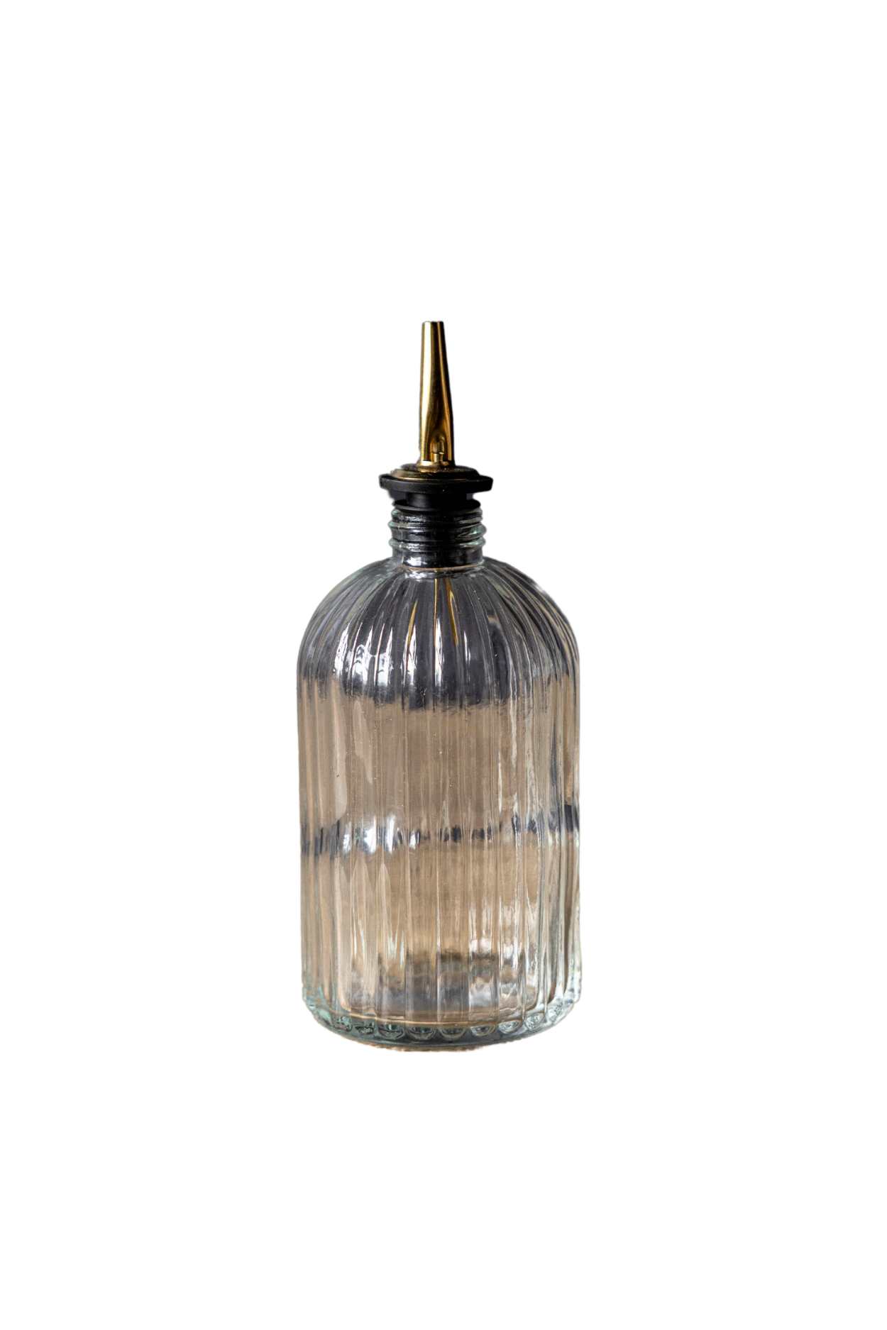 Olive Oil &amp; Vinegar Glass Scallop Fluted Bottle