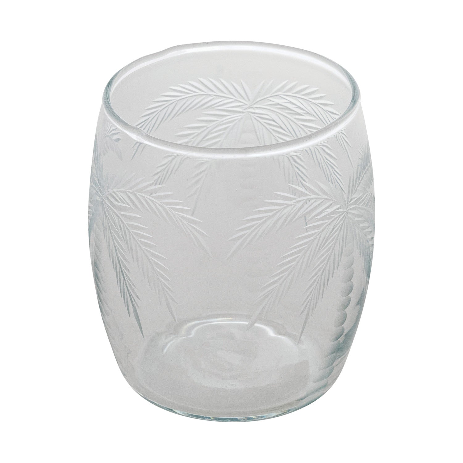 8 oz. Etched Drinking Glass with Palm Trees