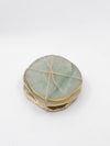 Round Quartz Coasters w/ Gold Edge