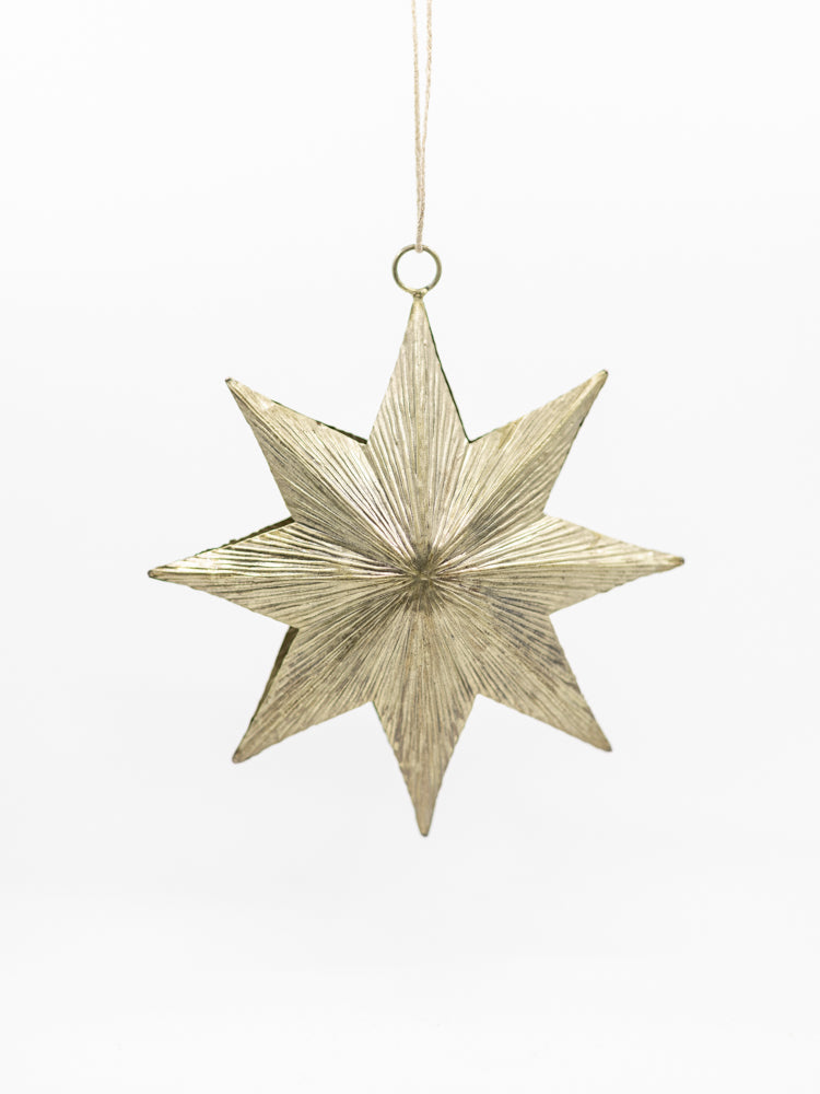 Embossed Metal Star Ornament
