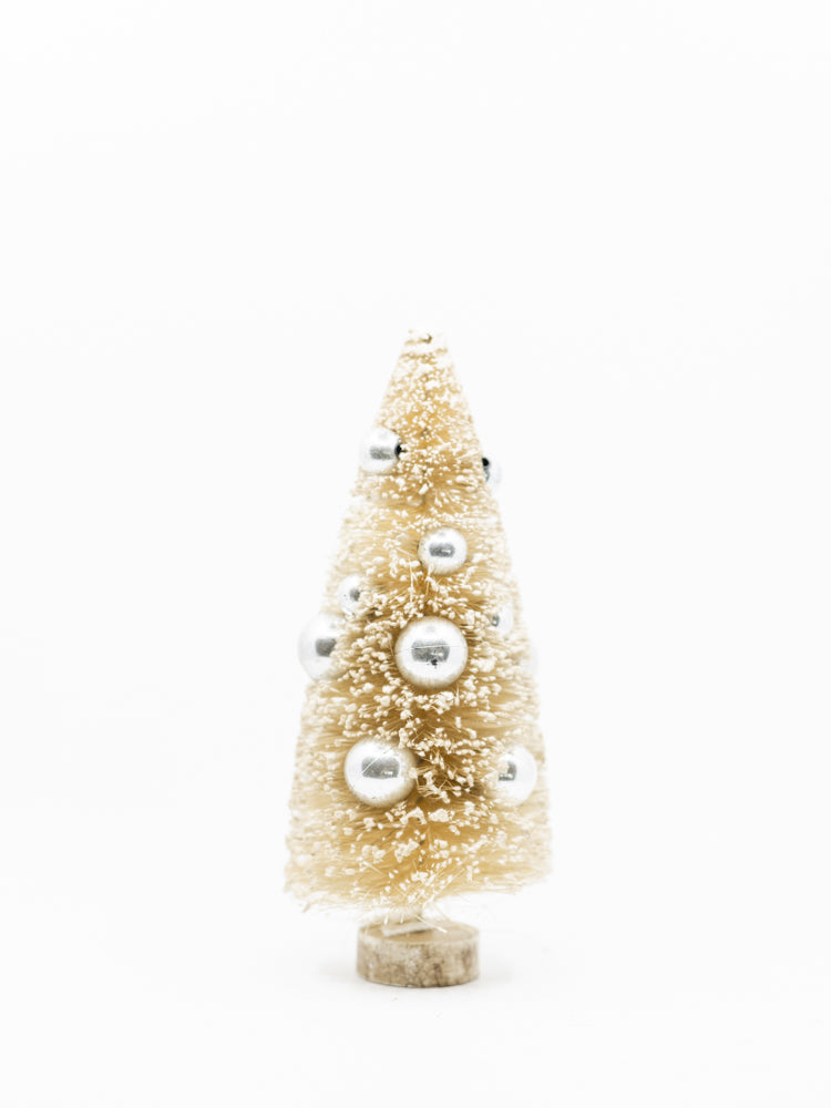 Cream Flocked Bottlebrush Tree