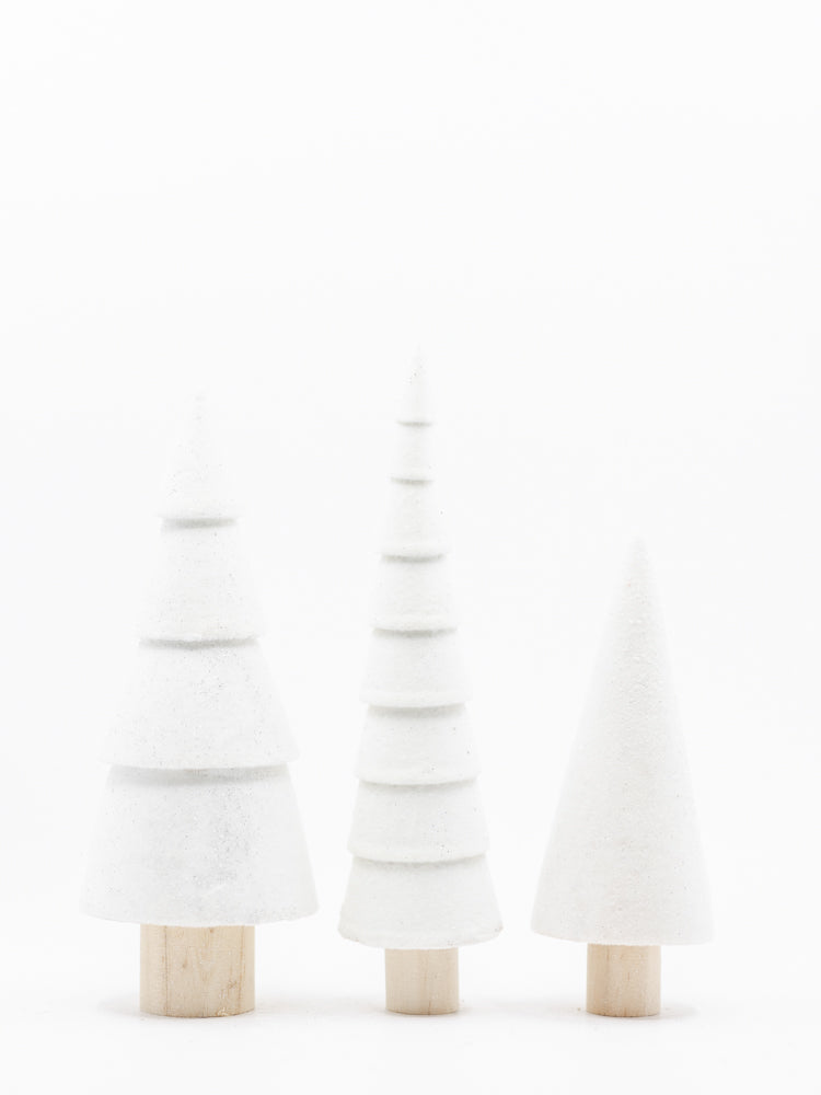 Flocked Wood Trees
