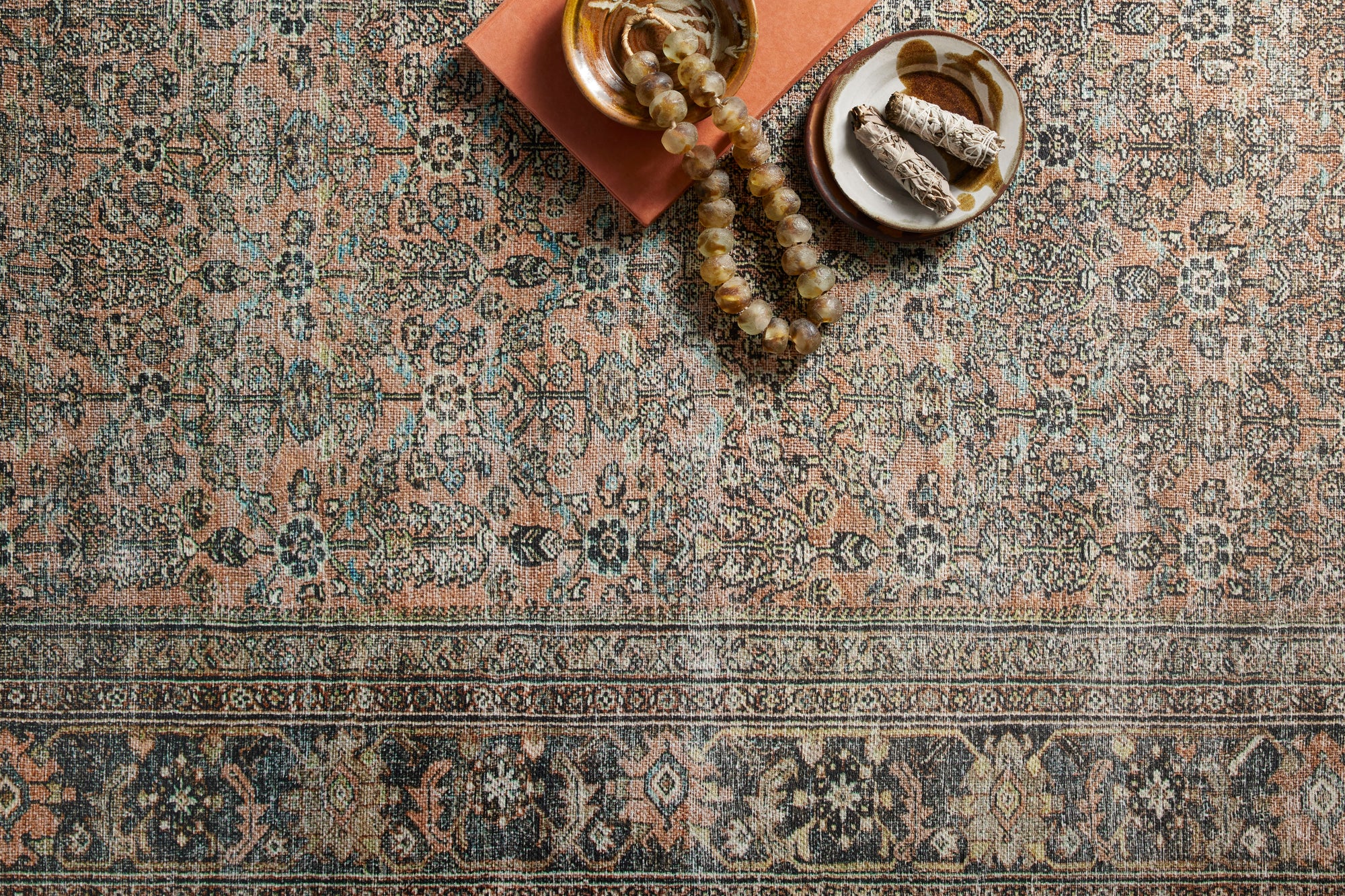 Terracotta / Multi - Adrian Collection Rug