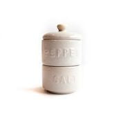 Stoneware Salt and Pepper, Stackable